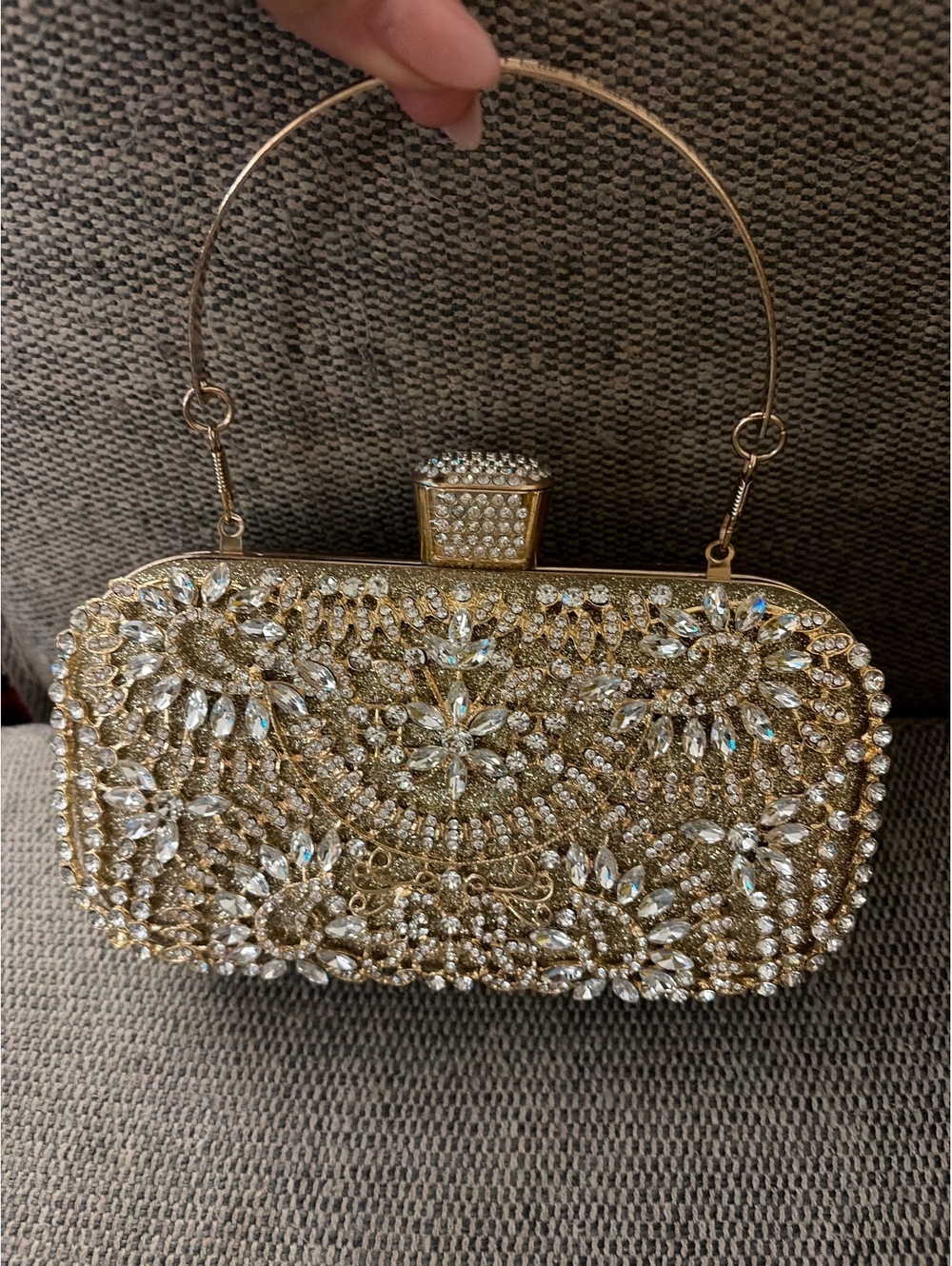 Formal Gold Rhinestone Glitter Bag or Clutch